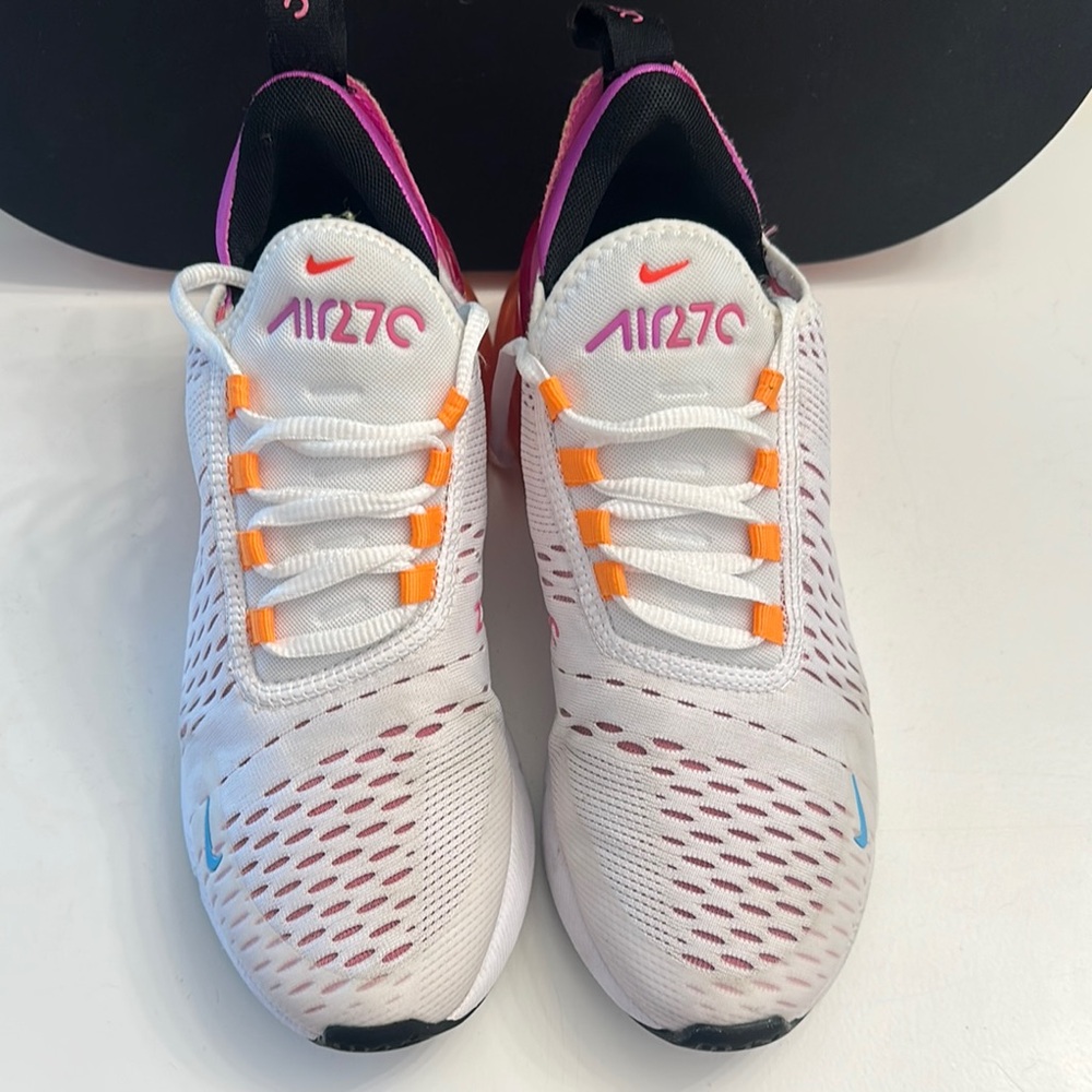 Nike Air Max White and Orange Sneakers